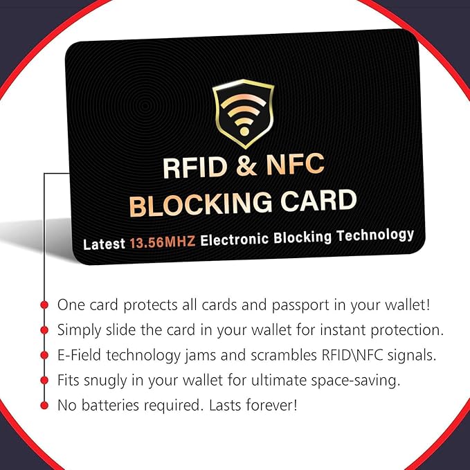 SaiTech IT 50 Pack RFID Blocking Card for Credit Debit ID Card, Black | Slim Anti-Theft Contactless NFC RFID Blocker Protector, Easily Fit into Wallet and Purse, for Men & Women - Image 7