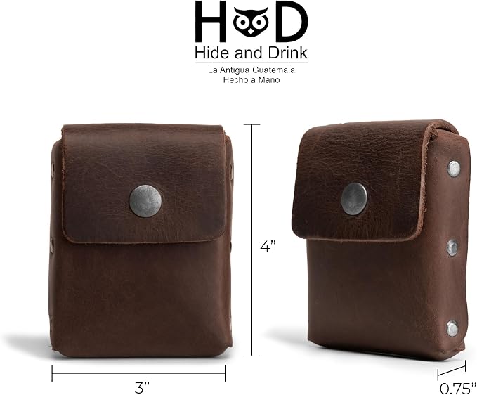 Hide & Drink, Waist Wallet, Holds Up to 20 Cards, Folded Bills & Coins, Charging Cables, Full Grain Leather, Handmade (Bourbon Brown) - Image 4