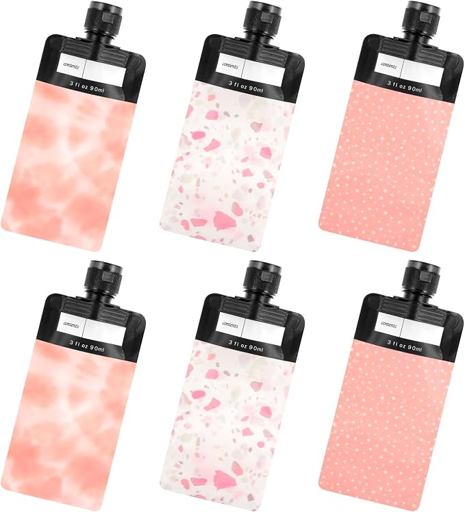 Dimeho 6 Pcs Travel Pouches for Toiletries, 3 oz Travel Size Containers Leak Proof Empty Squeeze Pouches TSA Approved Refillable Bottles for Liquids Shampoo Conditioner Pouch - Image 8