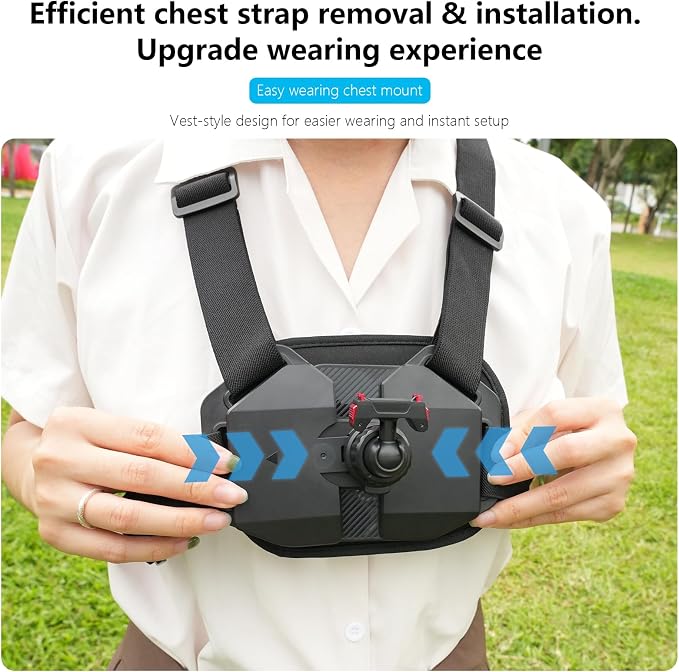 POV Chest Strap Mount for Insta360 Ace Pro 2 and X5 Accessories, Wearable Harness with Magnetic Mount Quick Release Adapter Base for Insta 360 Ace Pro Body Holder Attachment Mounting - Image 2