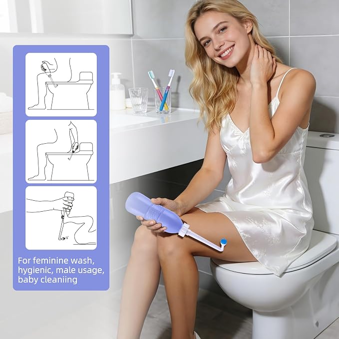 Hibbent Portable Bidet Sprayer and Travel Bidet with Hand Held Bidet Bottle for Personal Cleansing Use Extended Nozzle - Personal Hygiene Care Toilet Bidet Shower/Bathroom Bidet Spray -21.8oz(620ml) - Image 7
