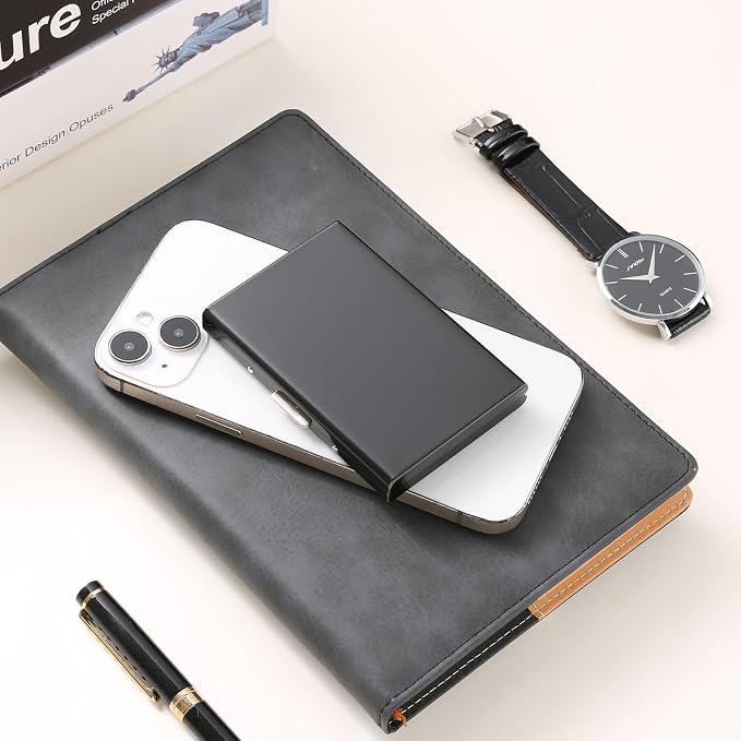 Stainless Steel Credit Card Wallet RFID Blocking Metal Case Pocket Business Card Holder for Women and Men - Image 7