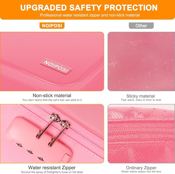 5200℉ Fireproof Document Box with Lock 8 Layers Water Resistant | Home ,Travel ,Strong, Fireproof Safe Storage Document Storage Organizer for Important Documents and File,Pink - Image 5