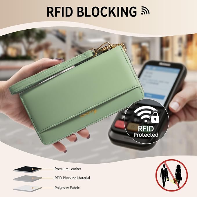 Travelambo Wristlet Wallet Women RFID Bifold Large Capacity Clutch Purse | Tassel, Zipper Coin Pocket, Card Holder Wallet, Gifts for Women - Image 3