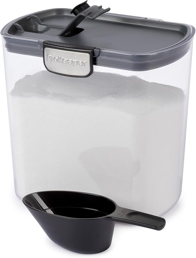 ProKeeper+ 6-Piece Airtight Food Storage Container Set – Clear Plastic Flour and Sugar Canister Set with Magnetic Accessories for Kitchen Organization - Image 6