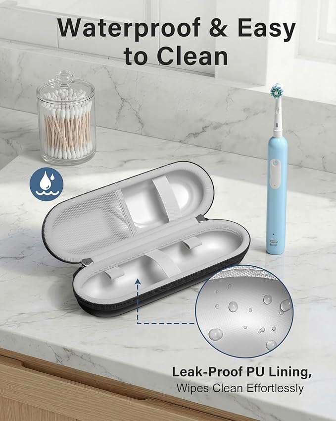 ProCase Toothbrush Travel Case for Oral-B/Oral-B Pro 1000 1500 5000 7000 7500 6000 9600/Philips Sonicare 4100 5100 1100 6100 5300 Oral-B iO Electric Toothbrush Portable Hard Container -Black - Image 3