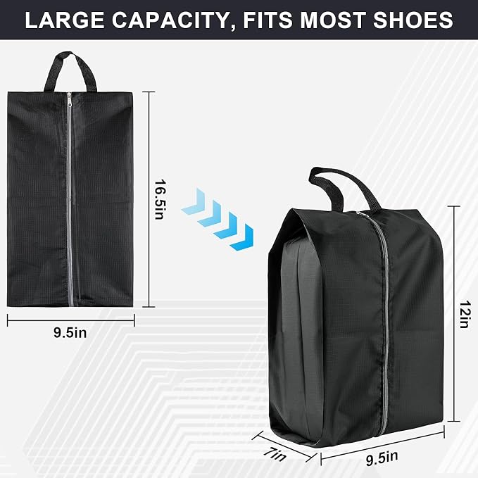 Shoe Bags for Travel, 6 Pack Extra Durable Travel Shoe Bags for Storage and Packing, Reusable Water-proof Shoe Bag with Smooth Zipper, Portable Travel Essentials - Image 2