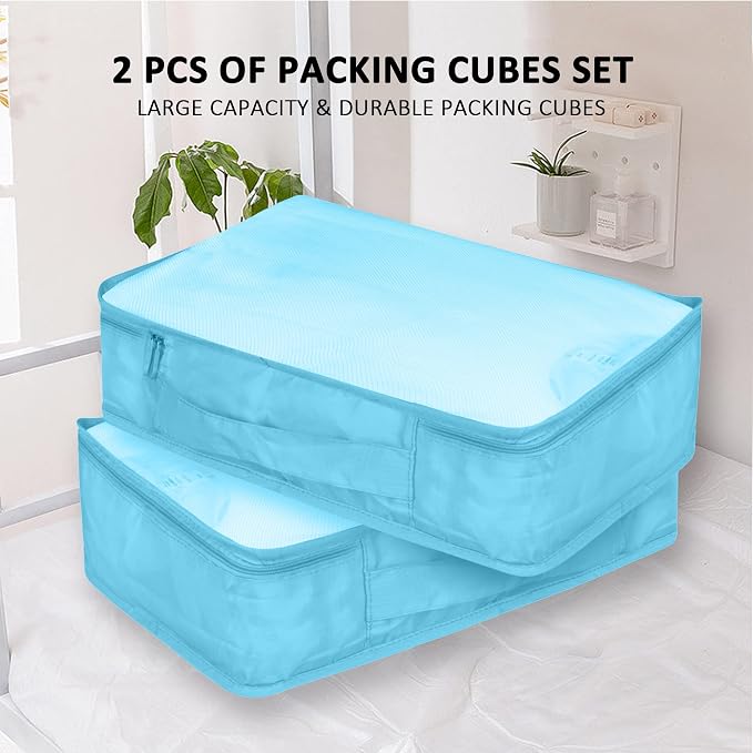 Packing Cubes Set, 2 Pcs Packing Organizers Set for Suitcases (Bright blue) - Image 8