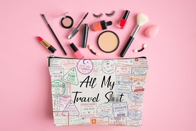 ZUYUROU Travel Airplane Essentials Cosmetic Bag for Packing and Luggage Organizer Gift Flight Attendant Travel Agent Lovers Gift Traveler Toilerty Bag - Image 5