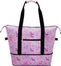 Expandable Duffel Bag for Women with Trolley Sleeve/Wet Pocket Weekender Travel Tote Large Carry On Overnight Luggage by HAWEE