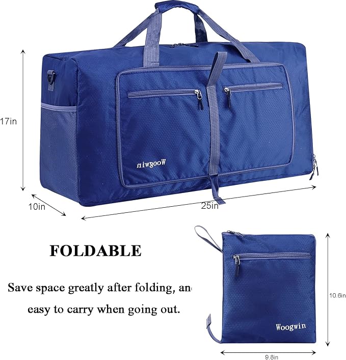 Woogwin Travel Duffel Bag Large Foldable Waterproof Overnight Bag for Beach Swim Bags Pool Sports Gym - Image 2