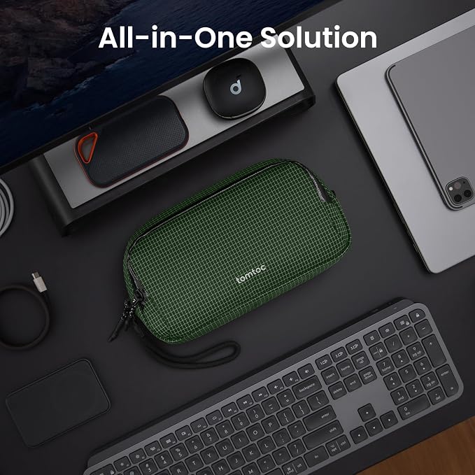 tomtoc Electronic Organizer Travel Case Performance, Dual Compartment Bag | Water Resistant Cable Organization Storage for Charger, Cord, Phone, Hard Drive, Power Bank, Accessories Travel Essentials - Image 3