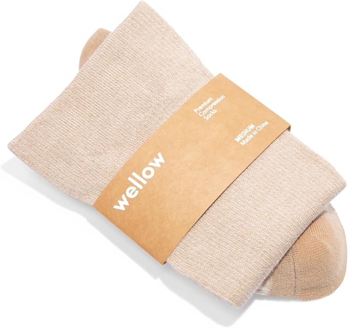 Wellow Knee High Compression Socks for Men & Women, 18–25 mmHg, Bamboo Viscose, Swelling Relief by WellowCompressionSocks