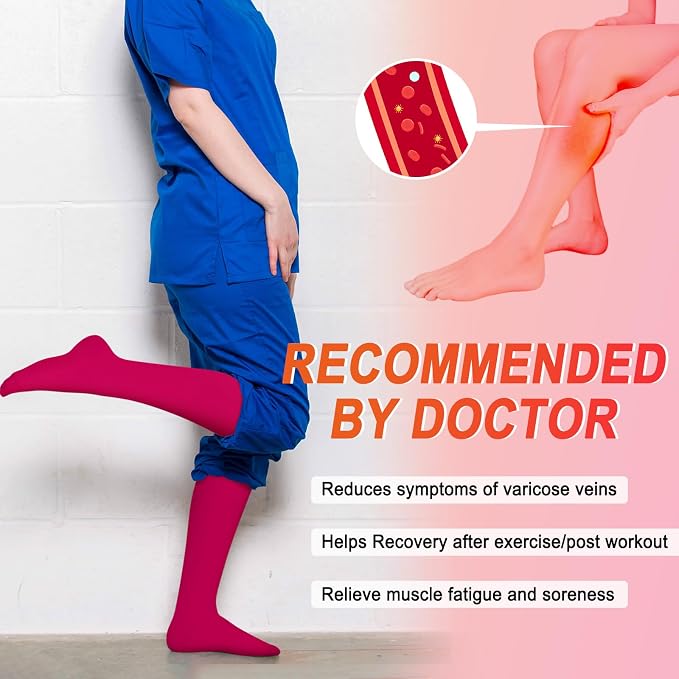 4 Pairs Compression Socks for Women Circulation-Best Support for Nurses,Running,Athletic,Travel - Image 3