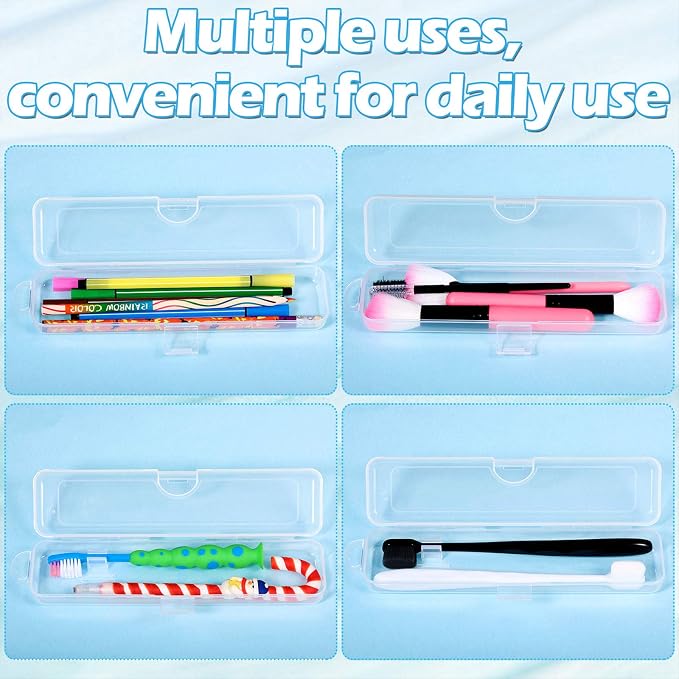 5 Pieces Portable Travel Toothbrush Case, Travel Toothbrush Holder Hard Plastic Dust Proof Container Toothpaste Box Holder, Clear - Image 4