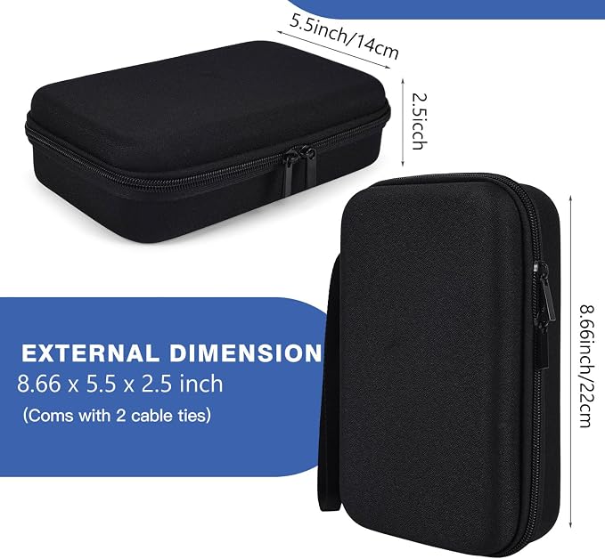 Hard Travel Electronic Organizer Case for MacBook Power Adapter Chargers Cables Power Bank Apple Magic Mouse Apple Pencil USB Flash Disk SD Card Hard Drive Waterproof Shockproof Carrying Bag, Black - Image 3