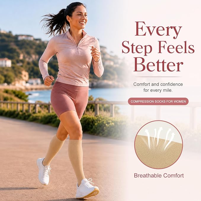 4 Pairs-Compression Socks for Women&Men Circulation-Best Support for Nurses,Running,Athletic - Image 4