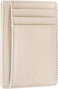 Travelambo Front Pocket Minimalist Leather Slim Wallet RFID Blocking Medium Size by Travelambo