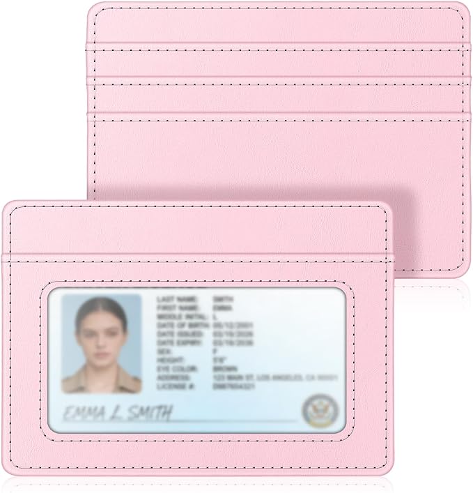 FINTIE Slim Minimalist Front Pocket Wallet RFID Blocking Credit Card Holder | Card Cases with ID Window for Men Women, Pink by Fintie