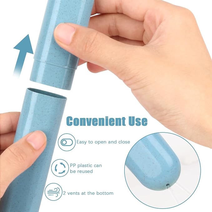 Hooqict 4 Pack Toothbrush Cases Travel Toothbrush Holder Portable Toothbrush Container Case Plastic Toothbrush Carrier Cover Case Toothbrush Protector for Traveling, Bathroom, School, Home, Camping - Image 7