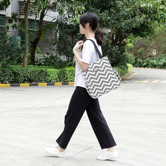 KAMO Floral Tote Bag - Waterproof Lightweight Handbags Travel Shoulder Bag for Hiking Yoga Gym Swimming Travel Beach - Image 2