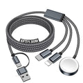 Travel Essentials for Apple Watch Charger,iPhone Charger,3 in 2 Type C/Lightning/Magnetic Travel Charging Cable,Portable Multi Charging Cable for Apple Watch, iPhone 17‑11,Samsung S26,Car,iPad-5FT by Accessoriesforphoneandelectricproducts