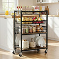 Fruit Vegetable Storage Cart, 4 Detachable Basket | 4-Tier Kitchen Rolling Storage Cart, Fruit & Vegetables Stand, Snack Organizer for Kitchen, Bathroom, Living Room by Kssiaz
