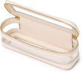 Pinkmik Makeup Brush Case Clear Travel Cosmetic Bag Beige | Slim Design, Zipper Closure, Small Purse Organizer, For Women by Pinkmik