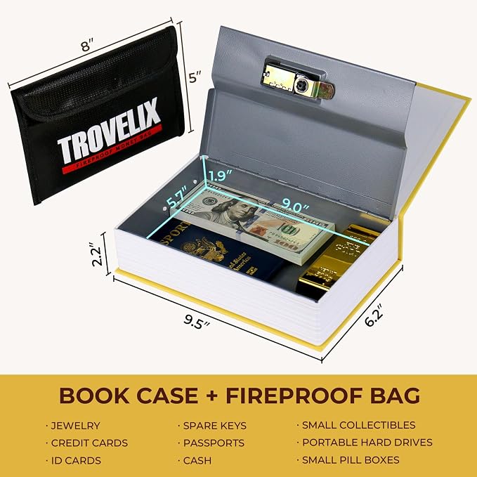 Book Safe with Combination Lock, Hidden Safe (9.5 x 6.2 x 2.2 Inch) with Fireproof Bag, Secret Diversion Safe, Hollow Book Box Hidden Storage, Money Safe Box for Cash (Little Prince) - Image 3