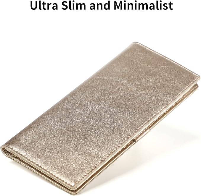 Ultra Slim Thin Leather Women Wallet RFID Blocking Credit Card Holder Bifold Long Ladies Billfold - Image 7
