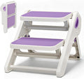 Foldable Toddler Step Stool for Bathroom Sink, Toilet, Bedroom, Kitchen – Non-Slip, Space-Saving, BPA-Free, Supports 110 lbs, Kids Step Stool (Lavender) by Unknown