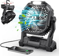 Portable Fan Rechargeable 20000mAh Cordless Battery Powered Camping Fan | with LED Lantern, Small Table Fan, USB Battery Operated Fans for Travel Bedroom Home Camping Tent Office Beach Desk Black by OnlyNewforYourLife
