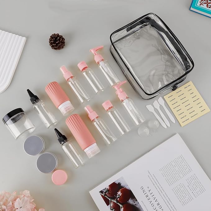 Travel Size Bottles for Toiletries 25Pack TSA Approved Toiletry Bottles Leak Proof Travel Kit with Clear Toiletry Bag Lotion Skincare Shampoo Cosmetic Container - Image 5