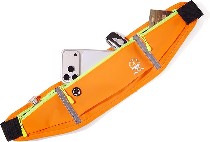 Running Belt Slim Fanny Pack Jogging Pouch Phone Holder Waist Pack - Orange - Image 6