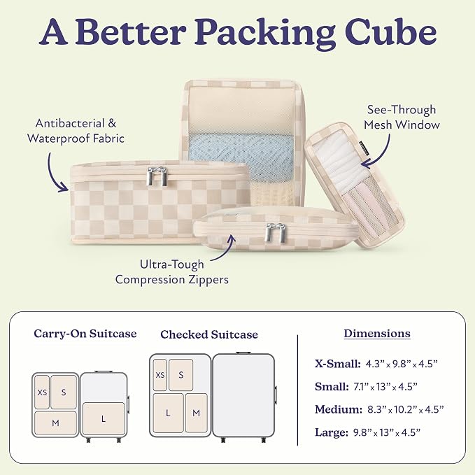Vandel Space-Saving Compression Packing Cubes for Women 4-Pack Compressible | Luggage Packing Cubes for Travel Compression Organizer Bags, Carry On Suit Case, Space-Saving, Packing Cubes for Women - Image 3