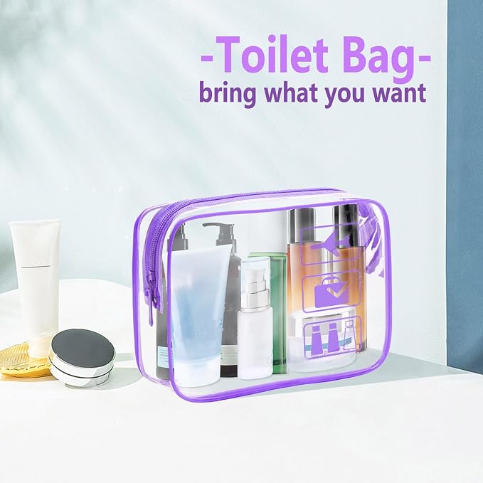 Clear Makeup Bags Toiletry bags Quart Size Travel Bag,6 Packs | TSA Approved Toiletry Bag 6Pcs- Clear Travel Bags for Toiletries, Carry on Airport Airline Compliant-Bag. - Image 4