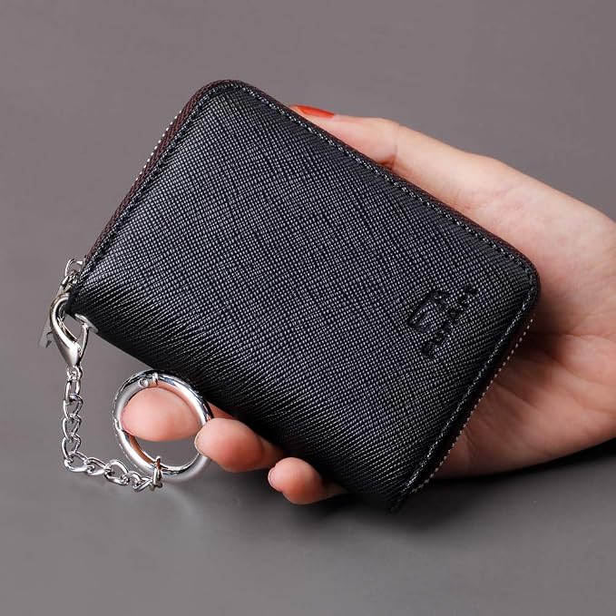 FurArt Zipper Wallet Women RFID Credit Card Holder keychain Wallet | ID Window RFID Blocking Compact Small business 15/16 slots - Image 4