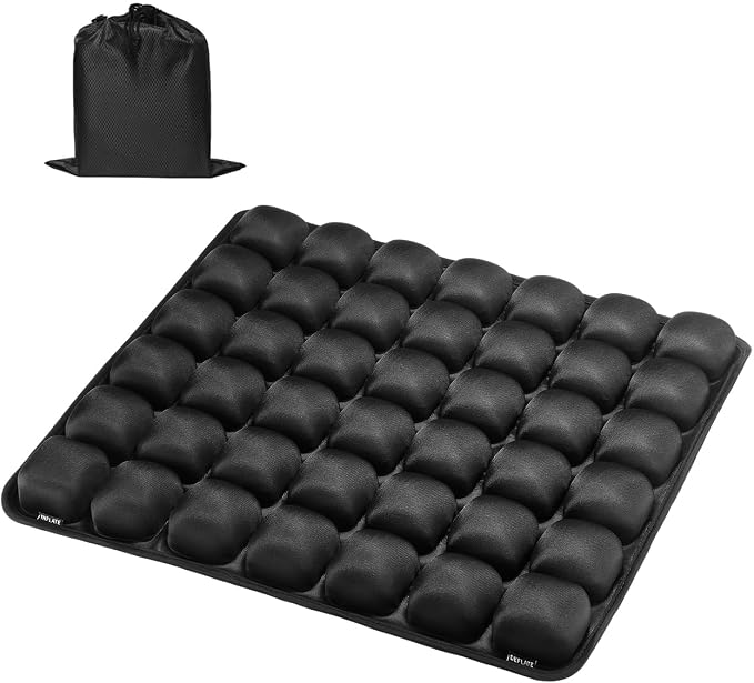 Inflatable Seat Cushion, Airplane Seat Cushion for Long Flights, Travel Cushion for Pressure Relief, Ergonomic Car Seat Cushion Without Air Pump, Air Cushion Seat for Wheelchair, Travel by Unknown