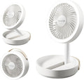 Gaiatop Foldable Desk Fan with Night Light, 6.8in Portable Travel Fan | 6000mAh Battery Powered Fan, USB Rechargeable, Bedroom Office Camping Travel & Cruise Essentials, Gifts for Women Men, White by GAIATOP