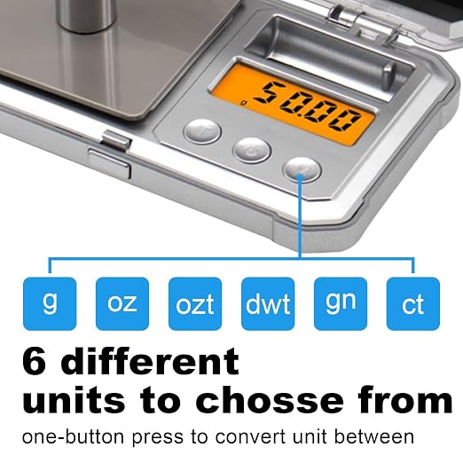 Gram Scale,300g/0.01g High Precision Punk Pocket Jewelry Scales | Digital Weight Grams and Ounces,Small Pocket Scale for Kitchen,Herb,Powder,Medicine,Food,Mini Scales with 50g cal weights - Image 5