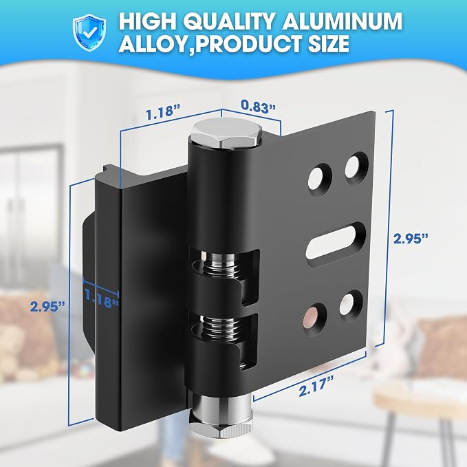 Home Door Reinforcement Lock - High Security Door Lock for Child Safe & Home Defense, Aluminum Guard for Inward Swinging Doors (Black) - Image 2
