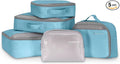 Traveler's Choice Cloverland Packing Cubes, 5-Piece Set, Light Blue by TravelersChoice