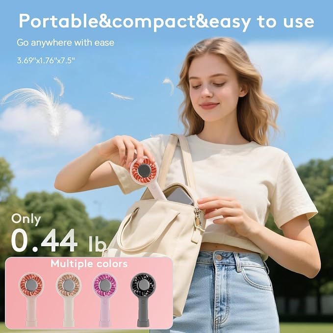 ZOZOO Portable Fan, USB Rechargeable 5 Speed Handheld Fan,LED Display &High Power Motor Table Fan, 2 IN 1 Quiet Strong personal fans for Travel,Camping,Beach Concert (Pink) - Image 6
