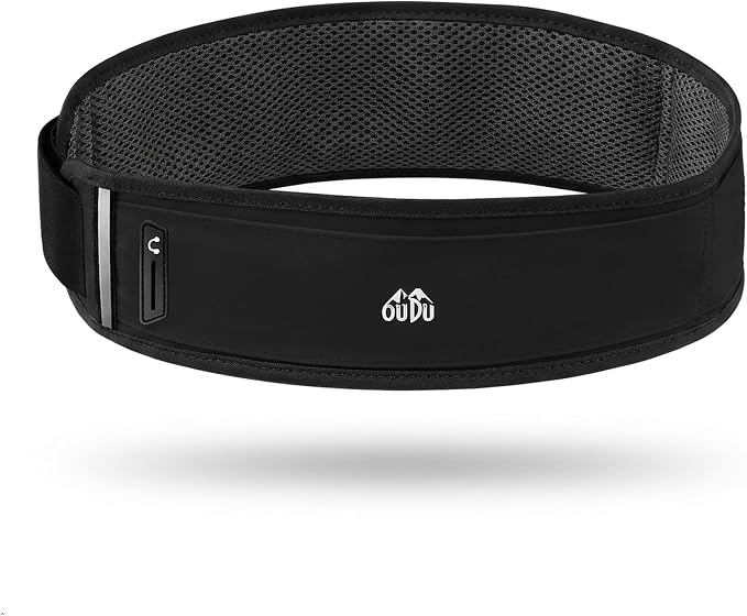 Simptech 360° Ultra-Thin Running Belt Bag- Honeycomb Breathable Fanny Pack for Men Women, Lightweight 98g Fitness Waist Phone Holder Pouch for Hiking Cycling Travel Jogging Workout (New Black) by simptech