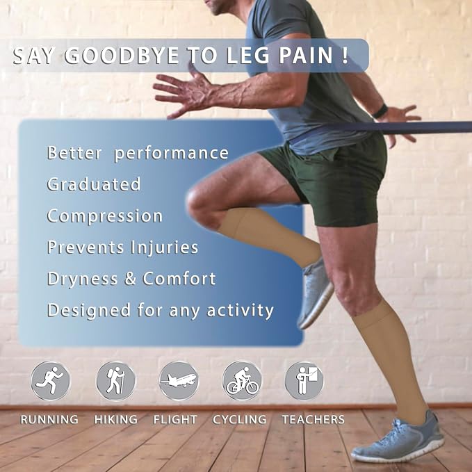Copper Compression Socks 15-20 mmHg for Men & Women 8 Pairs – Circulation Support for Nurses, Travel, Running, Hiking, Soccer - Image 3
