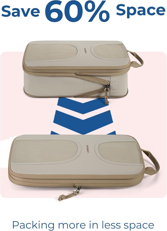 BAGSMART 6 Set Compression Packing Cubes, Travel Luggage Organizer Bags - Image 4