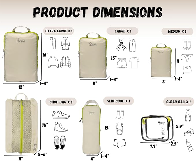 Compression Packing Cubes Set, Suitcase and Backpack Travel Organizer Bags | Ultralight and breatheable material - Image 3