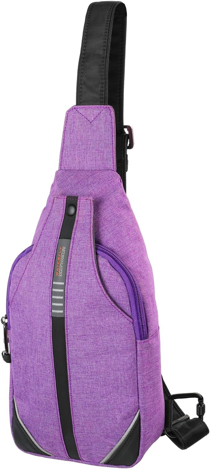 WATERFLY Tiny Crossbody Sling Backpack Anti Theft Backpack for Traveling Chest Shoulder Bag (Purple) by Waterfly