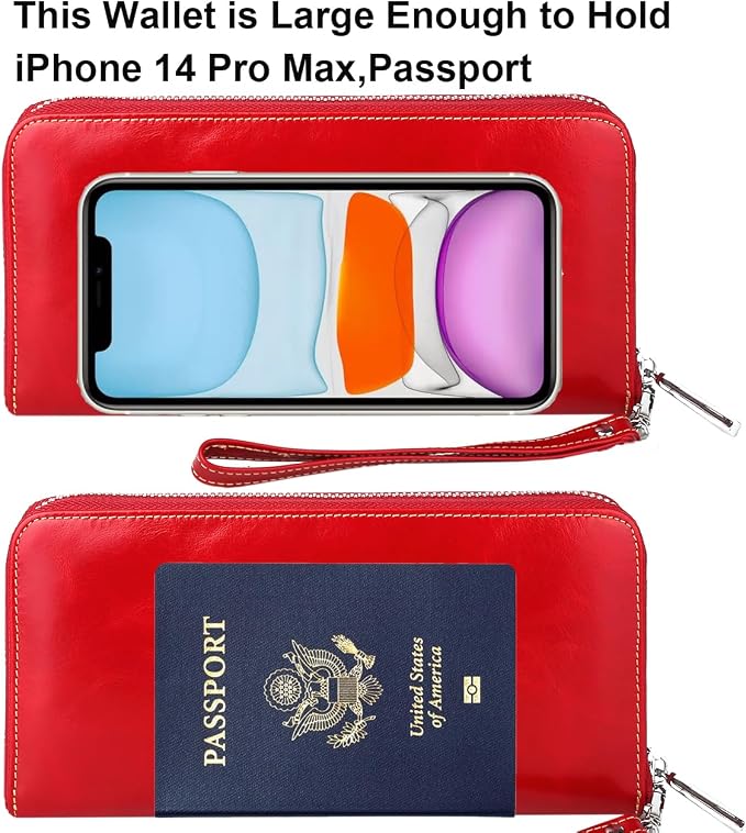 Small Compact Women Wallet RFID Blocking Genuine Leather Bifold Purse with ID Windows - Image 5