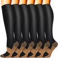 Sooverki Compression Socks for Women & Men 6 Pairs is Best Supportive Knee High Stockings for Circulation, Travel, Nurses by Sooverki